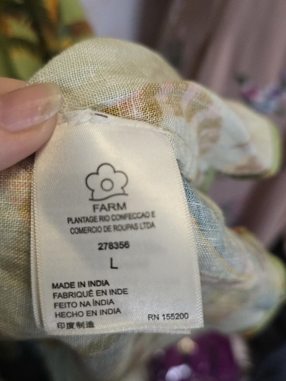 FARM Rio 100% Linen Palm-Print Maxi Dress with Smocked Back and Spaghetti Straps - Picture 6 of 8